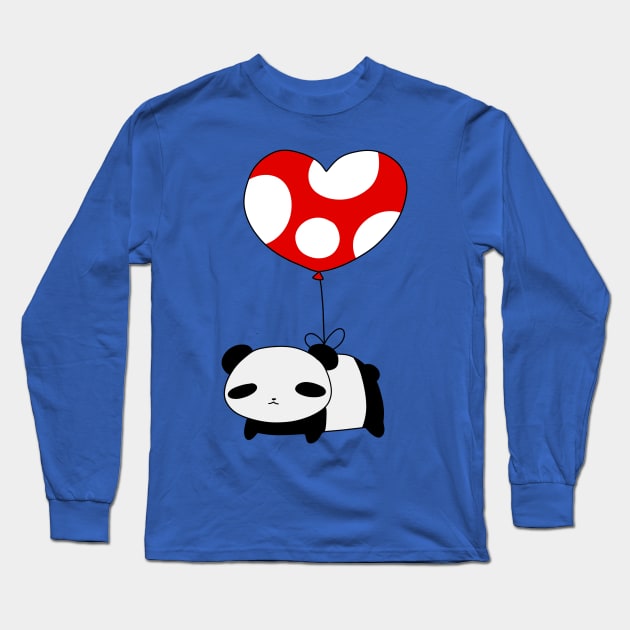 Heart Balloon Panda Long Sleeve T-Shirt by saradaboru